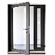  Commercial Exterior Double Aluminum Tempered Glass Swing Door