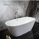  Greengoods Factory Plastic Oval Freestanding Bathtub with Portable Tub Faucet
