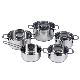 Mini Cooking Pots Straight Shape Glass Lid Stainless Steel Kitchenware