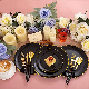  Disposable Dinnerware Set Gold Rim Plastic Plates