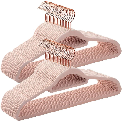 Senior Man Flocking Plastic Non-Slip Flocked Suit Velvet Gold Clothes Hangers