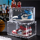 Lvcat Folding Plastic Transparent Stackable Drop Side Shoe Storage Box