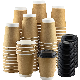  Custom Disposable Single/Double/Ripple Wall Hot Drinking Kraft Paper Coffee Cups with Lids