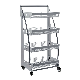 Floor Type Movable Multi-Layer Wire Basket Stand Display Rack