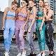  Sports Fitness Suit Seamless Shark Leggings Strappy Sports Bra Yoga Set Sportswear Workout Gym Clothing