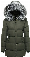 Women′ S Winter Thicken Puffer Long Coat Warm Jacket with Fur Removable Hood