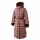 Classic Fashion Jacket Ladies Winter Real Down Coat/Popular Soft Faux Fur Hooded Outerwear Jacket with Belt Windproof Sleeve Cuff