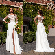  Long -Sleeved Lace Wedding Bridesmaid Dress White Chiffon Wedding Dress Women′s Clothing