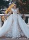 Long Sleeves Lace Bridal Dress Detachable Train Wedding Ball Gowns E15119