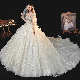  Wd084 New Temperament Bride′ S Shoulder Super Fairy Dream Hepburn Starry Tail Wedding Dress Bridal Wedding Dress