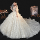 Wd084 New Temperament Bride′ S Shoulder Super Fairy Dream Hepburn Starry Tail Wedding Dress Bridal Wedding Dress