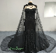 23022+Cloak Black Wedding Dress with Back Corset Dresses with Lace with Sequins Bridal Gown of Mermaid Dress for Pakistan Style Plus Size Dress