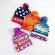  Customr Recycle Acrylic Bobble Sport Soccer Football Knit Pompom Jacquard Beanie Hat