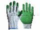 China Factory Non-Disposable Safety Protective Green Latex White Polyester Working Work Gloves