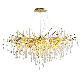 French Gold Luxury Crystal Chandelier Modern Simple Water Drop Lamp Ceiling Lighting.