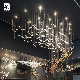 Indoor Decoration Light Hotel Villa Mall Staircase Custom Hanging Glass LED Chandelier