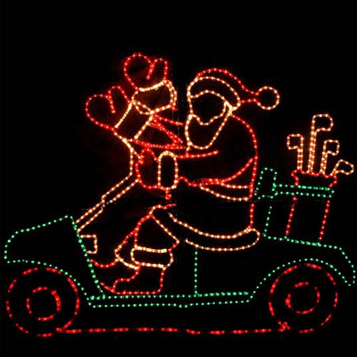 Christmas Outdoor Street Decorative Santa Pole Rope Motif Lights