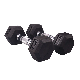 Wholesale Odorless Gym Home Fitness Hex Rubber 5-100kg 5-200lb Black Dumbbell Can Custom