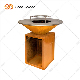 Hot Sale Commercial Wood Burning Corten Steel BBQ Stove Outdoor BBQ Charcoal Grill Corten Steel BBQ Fire Pit