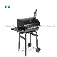  Outdoor Trolley Offset Smoker Charcoal BBQ Grill