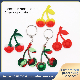 Custom Different Fruit Shape Red Cherries Silicone Key Chain
