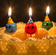 Color Smiling Face Candle Cake Decorations Birthday Party Cake Decoration