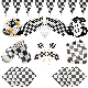 Amazon Hot Selling Black and White Checkered Design Birthday Party Set Paper Plate Cup Napkin Disposable Plastic Tableware Set