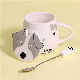  Cute Cartoon Dog Birthday Gift Ceramic Coffee Milk Tea Mug with Spoon