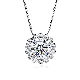 Trendy 925 Sterling Silver Round Cubic Zircon CZ Pendant Necklaces for Woman