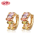 Fashion 18K 14K Gold Plated Costume Imitation Jewelry with CZ Pearl Huggie Hoop Earring for Women