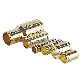 24K Gold-Plated, Engraved CNC Turning Brass Part for Power Cable Connector