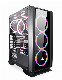  MID Tower ATX Glass RGB Panel Back Cable Management Computer Chassis
