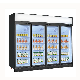  Commercial 4 Doors Fan Cooling Drinks Refrigerator Freezer Vertical Glass Door Display Cooler