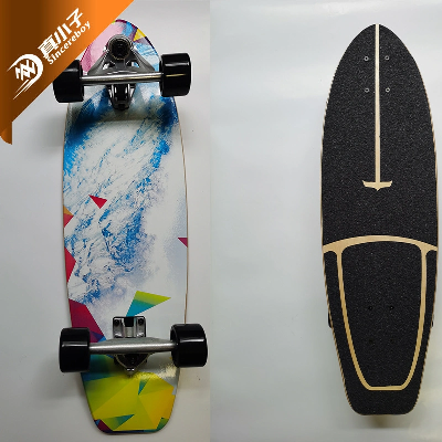 Flow Surf Skates Stub 29" Surf Skateboard with Carving Truck, Multi-Color