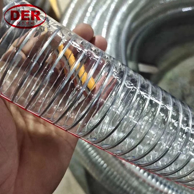 1/4"~10" Clear/Transparent PVC Plastic Spiral Steel Wire Suction/Discharge Water Soft Hose