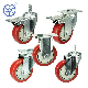 Amazon Supplier 3/4/5 Inch Swivel Plate Locking PVC/PU Castor Wheels Industrial Heavy Duty Casters with Safety Brake