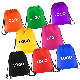 Colorful Drawstring Backpack Nylon Polyester Bag for Gym Traveling