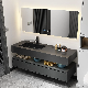 Modern Large Size Wooden Bathroom Cabinet Sintered Stone Vanity Countertop LED Mirror Luxury Bath Furniture Combo