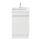 500mm Gloss White Free Standingpvc Bathroom Vanity Unit with 1th Basin Sink