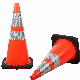 28" 7lbs Black Base Flexible Fluorescent Oranfe PVC Road Safety Cones Traffic Cones