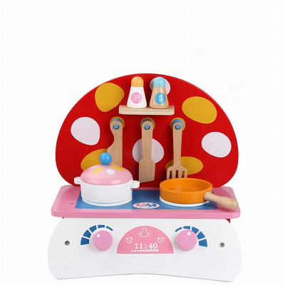 Pretend Kitchen Wood Toy Play Food Wooden Kitchen Toy Set for Kids