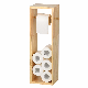  Wood Bathroom Free-Standing Toilet Tissue Paper Roll Holder Stand Top for Pot Stand