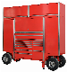 Customized Steel Drawers & Wheels Pit Cart Tool Trolley Tool Box for Outdoor