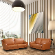 Hot Wood Genuine Leather Luxury Living Room Sofas Long Couch Settee Couches Sofa