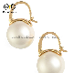 Women Fashion Jewelry Big Round Shaped Ear Clip Fancy Bridal Pearl Stud Earrings