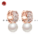 Europe Versatile temperament Wedding Accessories earrings for women White Shell Pearl Earrings Jewelry with cz