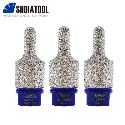 Diamond Finger Bits 5/8"-11 Thread 10-25mm Vacuum Brazed Milling Bits