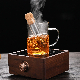 Non-Disposable Glass Tea Infuser Tea Strainer Bottle Glass Tea Filter with Wood Cap