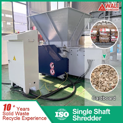 Industrial Single Shaft Shredder for Carton Pet Container Bottle Waste Textile Paper