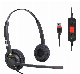 Professional Dual Noise Cancelling Call Center Headset with USB Connector/Qd/3.5mm/Rj